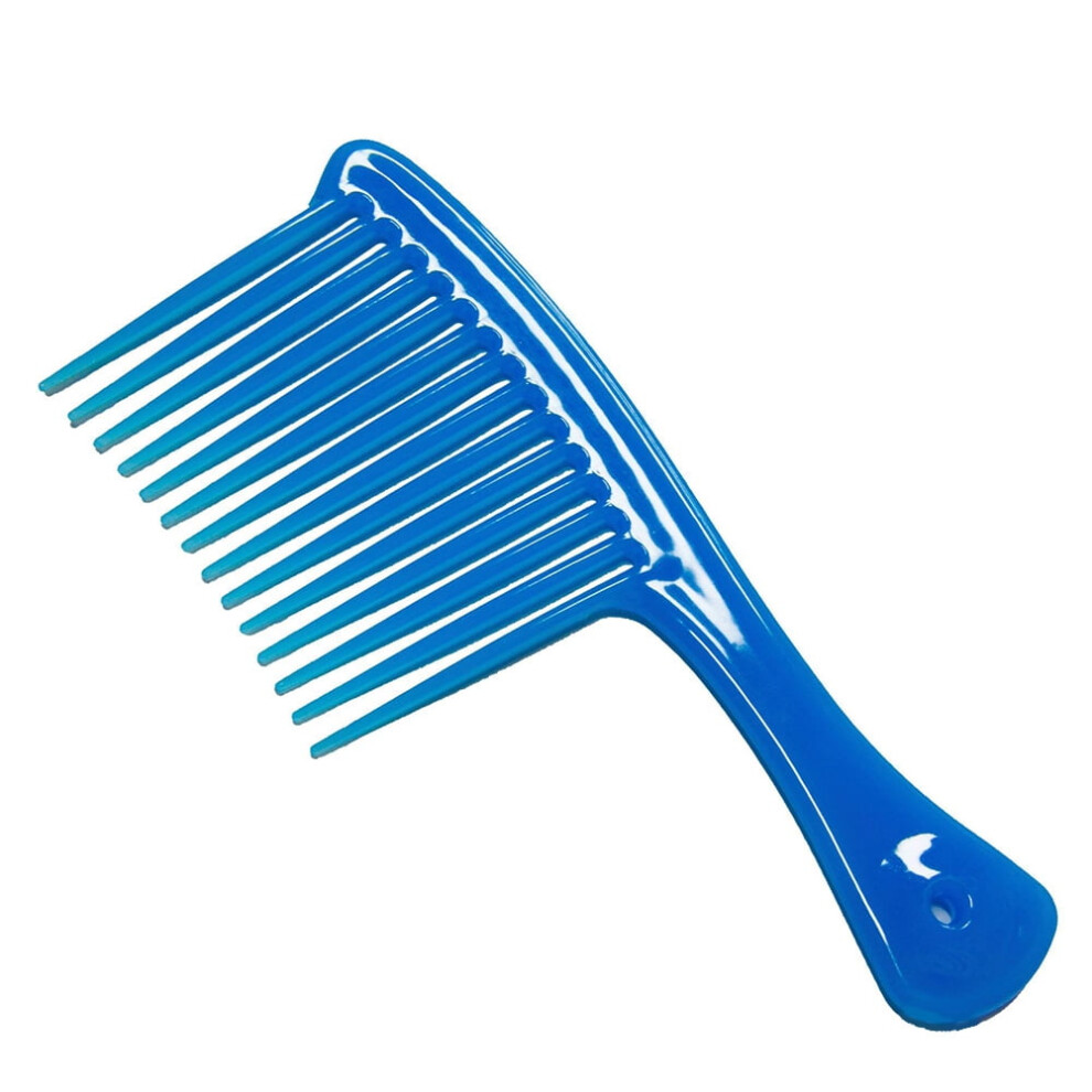 Wide Tooth Comb for Detangling and Reducing Hair Loss Blue