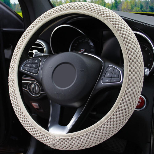 Car Steering Wheel Cover Beige Skidproof Universal