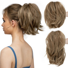 JUVABUN Clip-In Ponytail Hair Extension Synthetic Straight