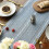 Linen table runner light blue 13 x 120 inches 7