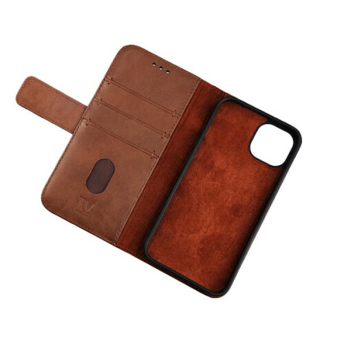 iPhone 13 Mini leather wallet case brown 1