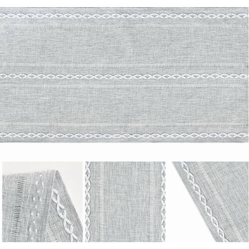 Linen table runner light gray 13 x 60 inch 1