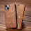 DG.MING Genuine Leather Case for iPhone 13 mini Grey Brown 4
