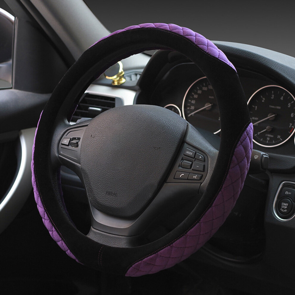 Steering Wheel Cover Crystal Velvet Universal Flat Bottom 9132278365329