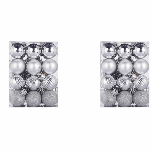 Shatterproof Christmas Ball Ornaments Silver 48PCS