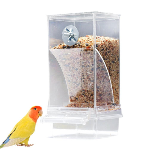 Auto Bird Feeder Cup Bowl Cage for Canary and Parrots