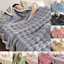 Flannel Blanket Thick Office Fleece Blanket Mauve 100x150cm
