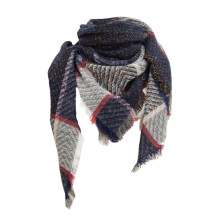 Cachecol feminino xadrez tartan, quente, macio e grosso.