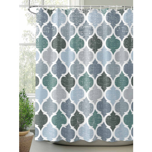 Rideau de douche géométrique imperméable 66 x 72 pouces avec 1