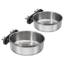 Stainless Steel Bird Feeding Dish with Clamp Holder for