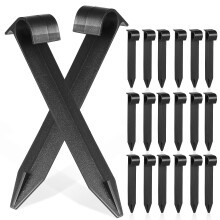 Estacas para mangueira de plástico preto PE, 100 peças