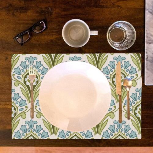 Set van 4 saliegroene linnen placemats, 30 x 45 cm 1