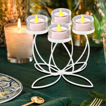 Bougeoir quadruple en fer pour dîner aux chandelles, décoration intérieure