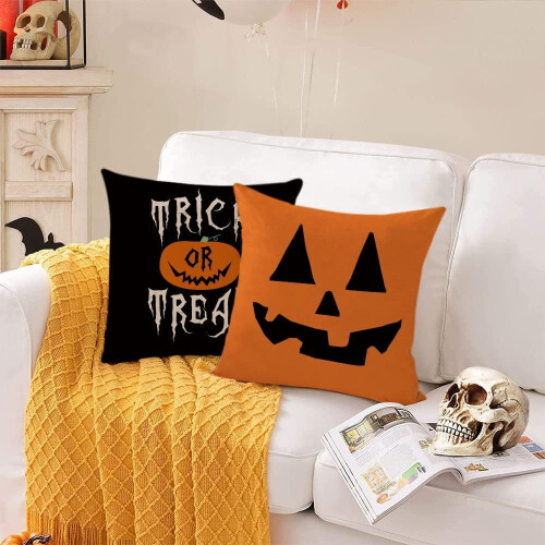 Μαξιλαροθήκες Halloween Σετ 4 τεμαχίων 20x20 ιντσών με νυχτερίδα κολοκύθας 2