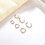 Cterwk7Pairs Σκουλαρίκια Huggie Hoop επιχρυσωμένα 14Κ για γυναίκες και άνδρες, μινιμαλιστικά 2