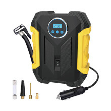 2-in-1 tire inflator with digital gauge and light black