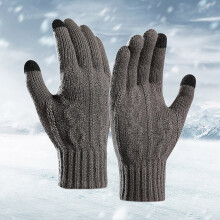 Guanti invernali da donna, caldi, morbidi, in maglia, compatibili con touchscreen, 1 paio