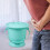 Portable bedpan with lid and handle blue pink 5