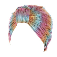 Șapcă turban plisată cu noduri, albastru deschis, pentru femei, mărime universală
