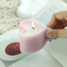 Vela con forma de taza de café en forma de corazón 3,15 x 2,56 x 1,97 pulgadas