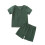 Kinderromper met korte mouwen, legergroen 2