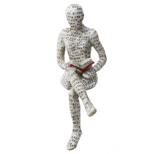 Resin Sculpture Thinker Woman Figurine Abstract Shelf Decor