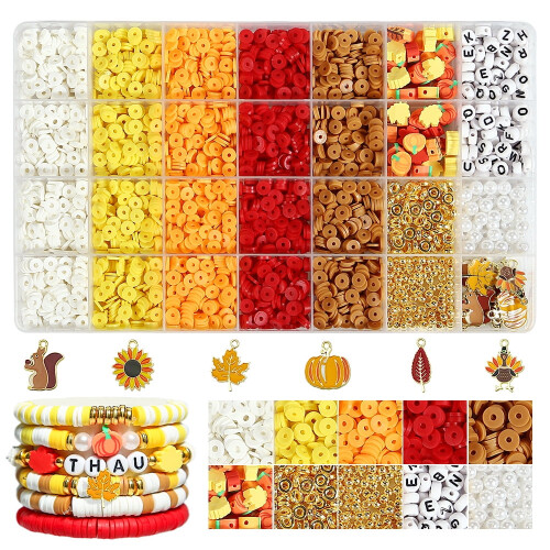 Fall Bracelets Beads Kit Maple Pumpkin Pearl Star Spacers