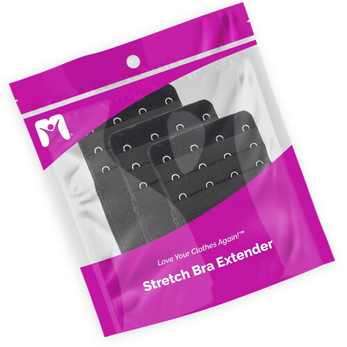 Elastisk BH-forlænger Sort 4-krog 3-pak 2