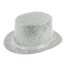 Hoge hoed zilver Victoriaans jazzfeestaccessoire
