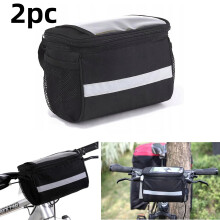 Bolsa para manillar de bicicleta con soporte para teléfono con pantalla táctil (paquete de 2)