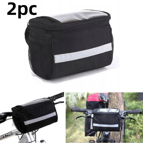 Fietsstuurtas met touchscreen telefoonhouder (2 stuks)
