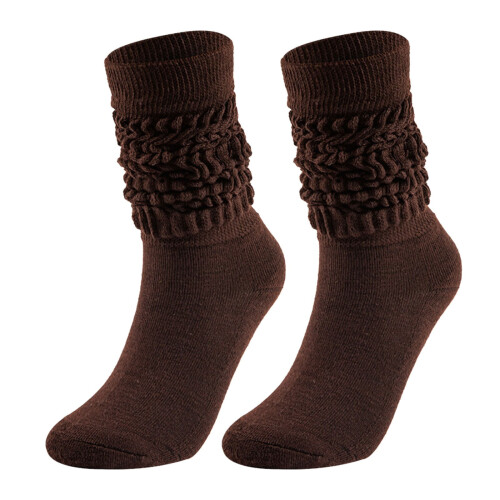 Men's Wool Thermal Socks Brown Medium High Tube One Size