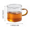 Bule de chá de vidro com cabo de madeira e infusor de 740 ml (25 oz) com controle de pressão. 2