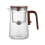 Bule de chá de vidro com cabo de madeira e infusor de 740 ml (25 oz) com controle de pressão. 6