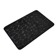 Tapis de bain en mousse à mémoire de forme gaufrée en pierre noire 15,7 po x 23,6 po