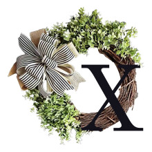 Στεφάνι μπροστινής πόρτας αγροικίας με φιόγκο και πινακίδα 15 ιντσών