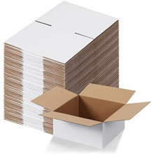 Szállítódobozok 8x8x4 hüvelykes fehér hullámkarton készlet, 40 darabos