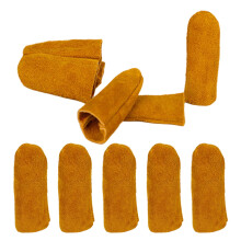 Leather Finger Guards Thimbles for Needle Felting Yellow