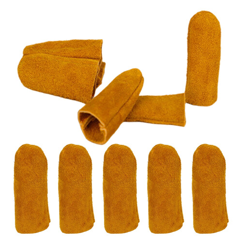 Leather Finger Guards Thimbles for Needle Felting Yellow
