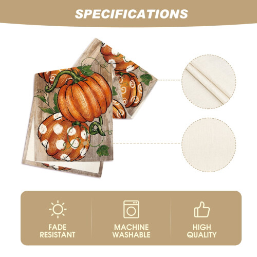Polka Dot Pumpkin Table Runner Fall 13x90 Inch 2