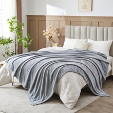 Coperta in morbido pile di flanella grigio king size, 90"x110"