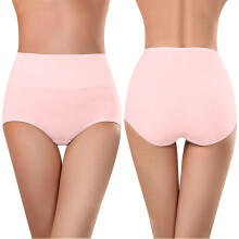 Womens Underwear Seamless High Waisted Briefs Stretch No Show Breathable Full Coverage Solid Color Ladies Panties