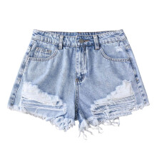Light Blue Ripped Denim Shorts for Teens, Size 14-15 Years
