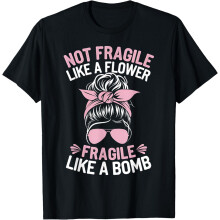 Grappig T-shirt met opdruk "Bomb Mom" (Geweldige Moeder) - 100% katoen
