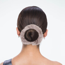 Goma elástica para el cabello de felpa gris estilo vintage (1 unidad)