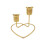 Castiçal em formato de coração, dourado, para vela cônica (1 peça) 1
