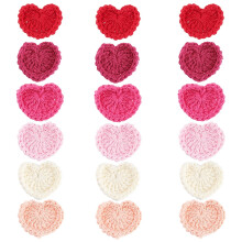 Apliques de ganchillo de corazones de amor de algodón (18 piezas)