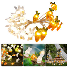 Luzes de Natal com Coelho da Páscoa e Cenoura, 1 metro (3,28 pés), 10 LEDs