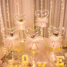 Glow Balloon Rose Bouquet with LED Lights 1 Set
