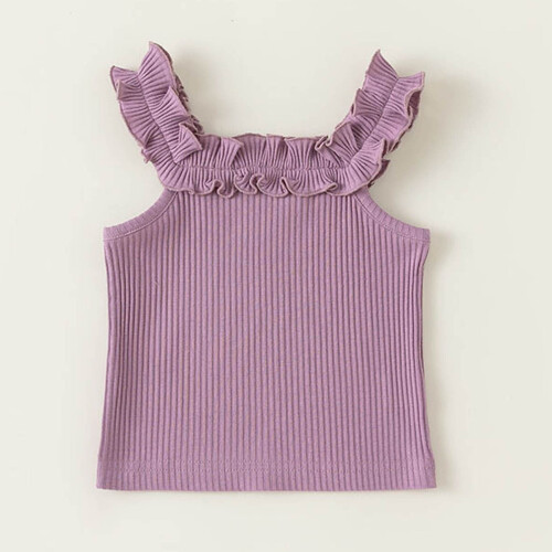 Dívčí žebrované pletené tílko bez rukávů 1